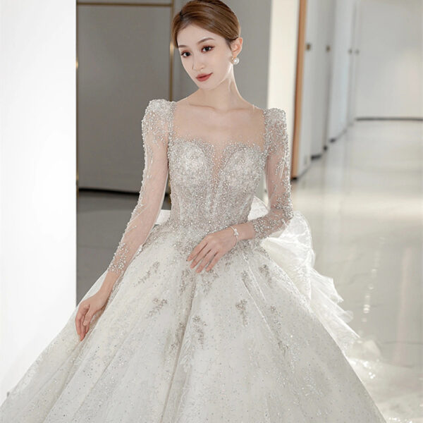 Women's Fashion Large Trailing Long-sleeved Dresses