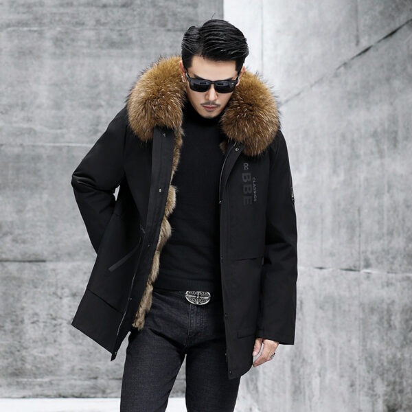 Fox Inner Pot Raccoon Hair Collar Fur Coat - Image 8