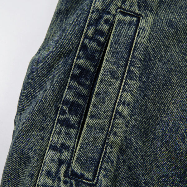 Tie-dye Gradient Large Pocket Denim Jacket For Men - Image 4