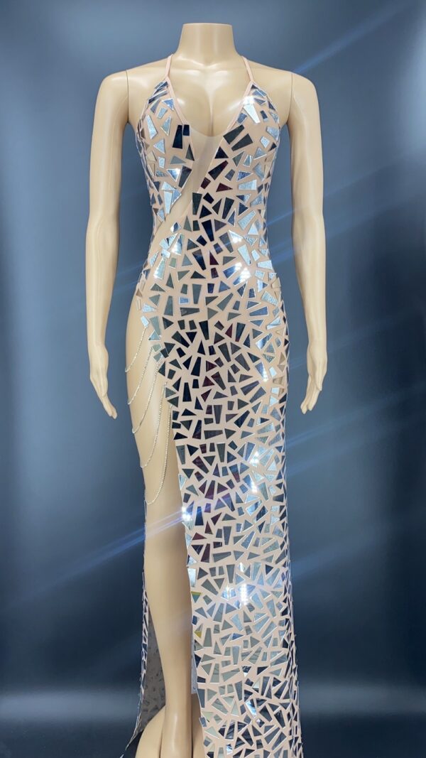 Shining Mirrors Sleeveless Backless Party Dress - Image 4