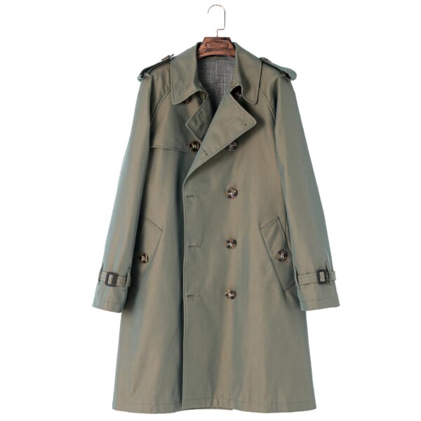 Double Breasted British Casual Raglan Sleeve Overcoat - Image 5
