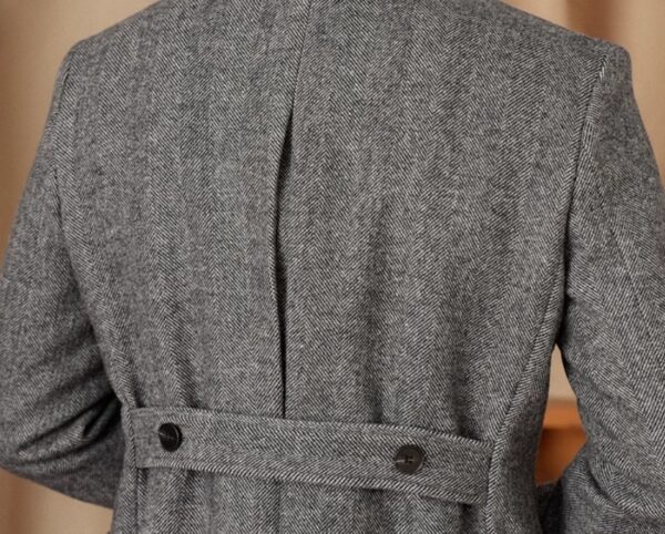 Wool Herringbone Italian Double-row Polo Coat - Image 2