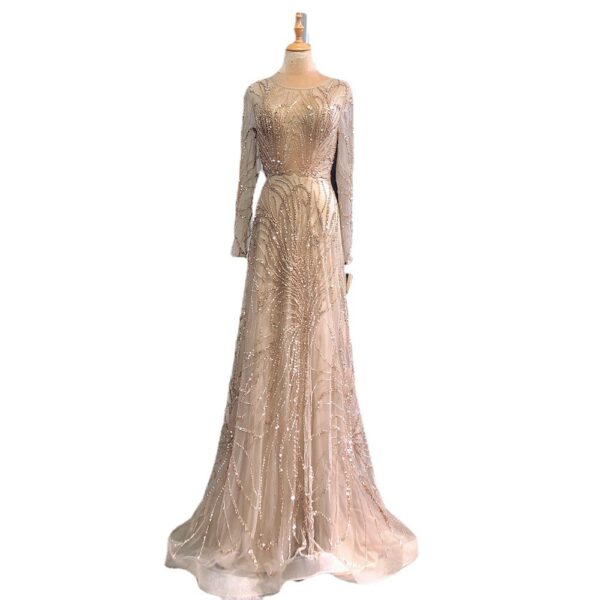 Light Crystal work Luxury Evening Dress - Image 5