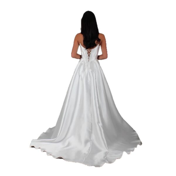 White Slik Party Dress - Image 4