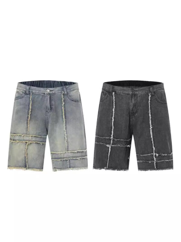 Fashion Summer Stitching Denim Shorts Men - Image 6