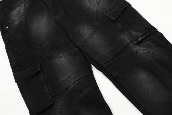 Inkjet Straight-leg Denim Overalls Men - Image 8