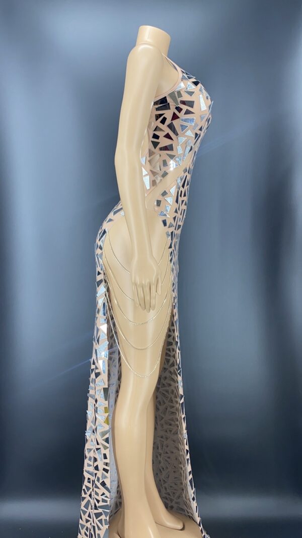 Shining Mirrors Sleeveless Backless Party Dress - Image 2