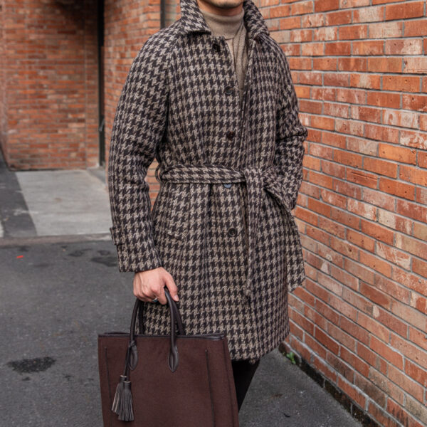 Houndstooth Men's Warm Mid-length Jacket - Image 2