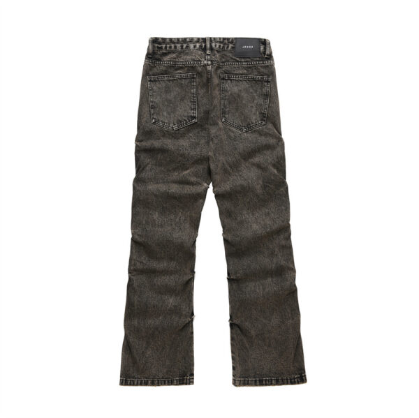 Pleated Loose Denim Trousers Men - Image 4