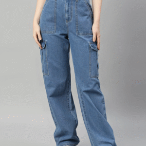 Women High Rise Denim Jeans(Size30)(Colorlight blue)