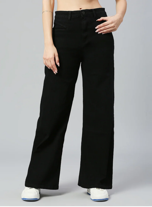 Women High Rise Denim Jeans(Size28)(Colorblack)
