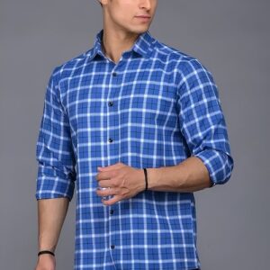 Man in Blue Checkered Shirt (Size M)