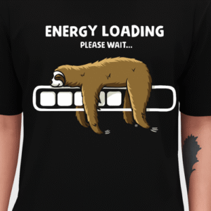 Energy Loading Please Wait Oversize T- Shirt (Black, Size-L)