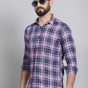 Man in Blue and Red Checkered Shirt (Size M)