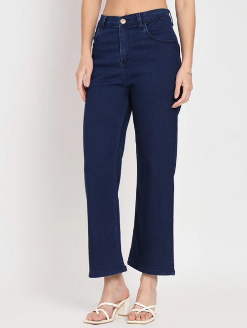 Women High Rise Denim Jeans(Size30)(Colornavy blue)