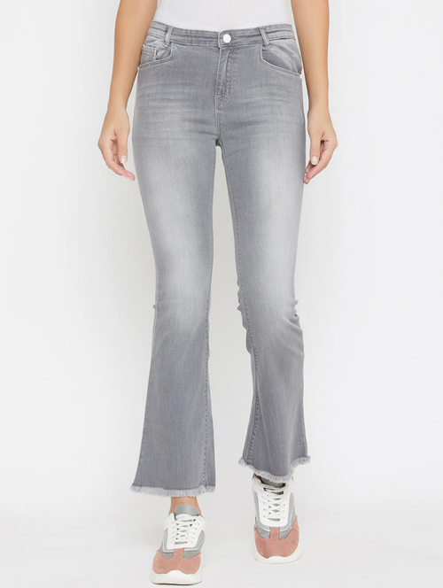 Women High Rise Denim Jeans(Size30)(Colorgrey)