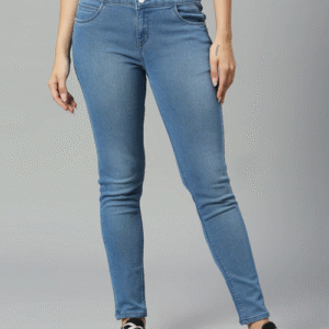 Women High Rise Denim Jeans(Size30)(Colorblue)