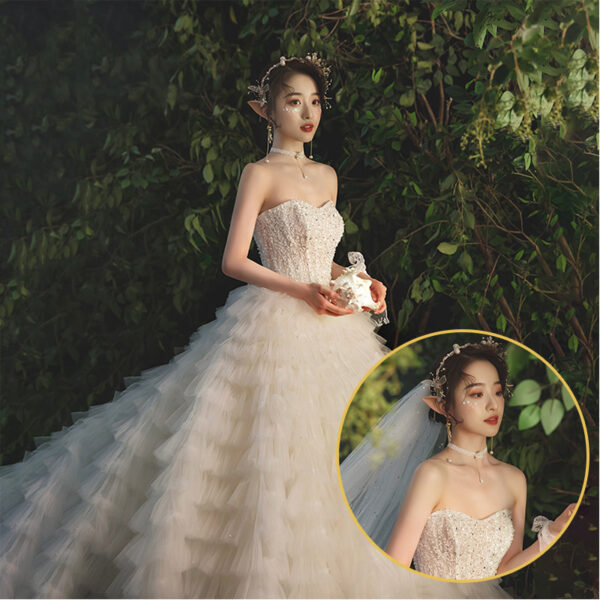 Women's Temperament Fashion Large Trailing wedding Dress - Image 3