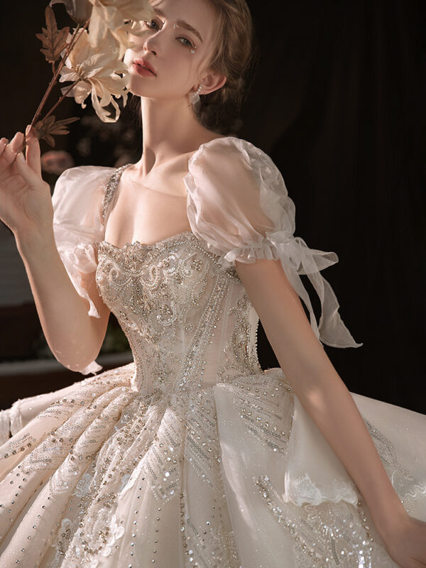 Women's Fashion Temperament Heavy-duty Trailing wedding Dress - Image 3