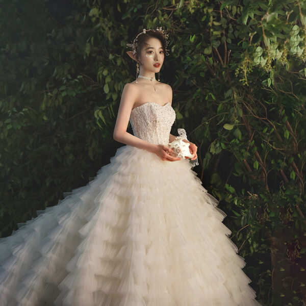 Women's Temperament Fashion Large Trailing wedding Dress - Image 4