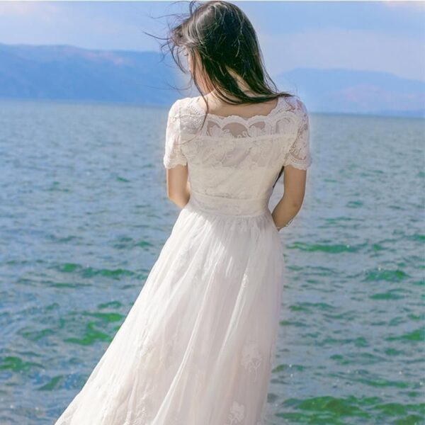 New Lace Dress Women's Summer Large Swing Fairy Beach - Image 2