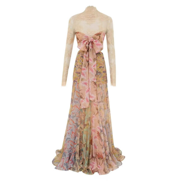 Silk Ribbon Ruffled Skirt Lace Long - Image 4