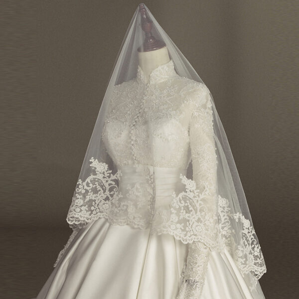 Women's Simple Mori Style Wedding Dress Long Sleeve Lace Dress - Image 5