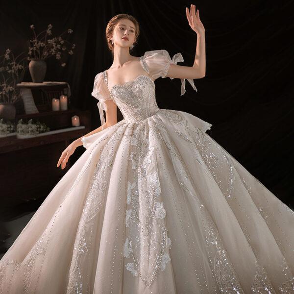 Women's Fashion Temperament Heavy-duty Trailing wedding Dress