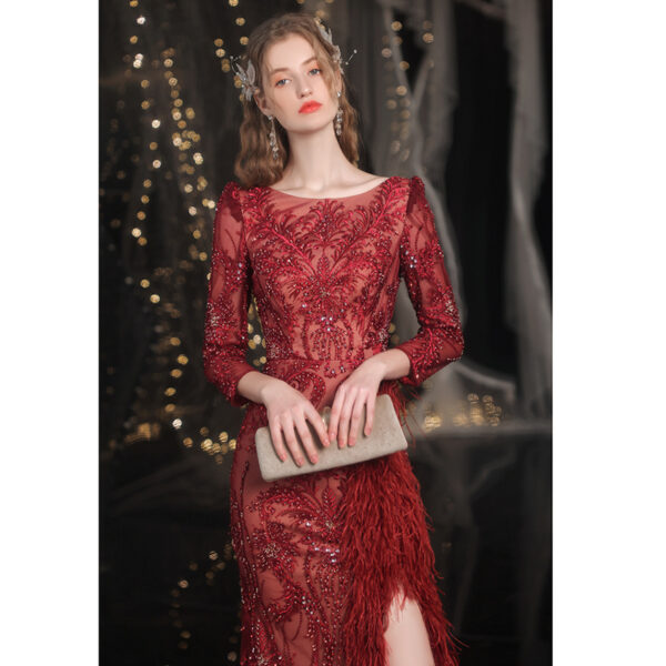 Queen Temperament Evening Dress Female Fishtail Red Heavy Industry - Image 6