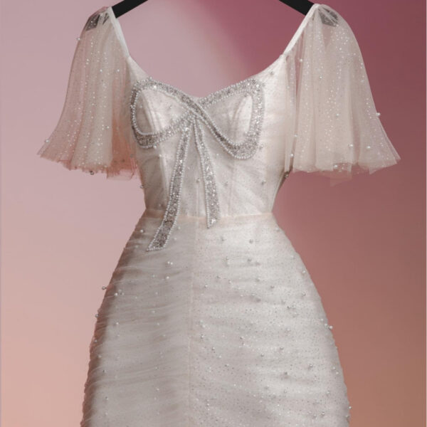 Bowknot Rhinestone High Waist Age Reducing Fashion Dress - Image 3