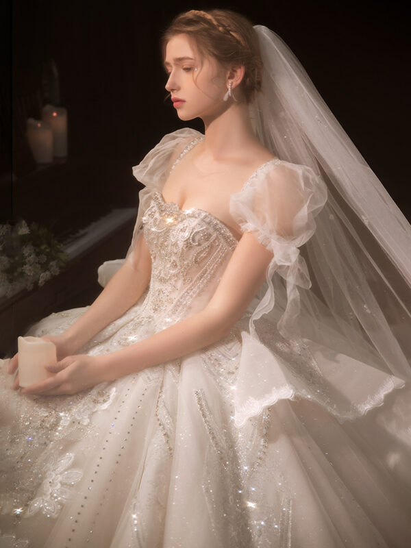 Women's Fashion Temperament Heavy-duty Trailing wedding Dress - Image 2