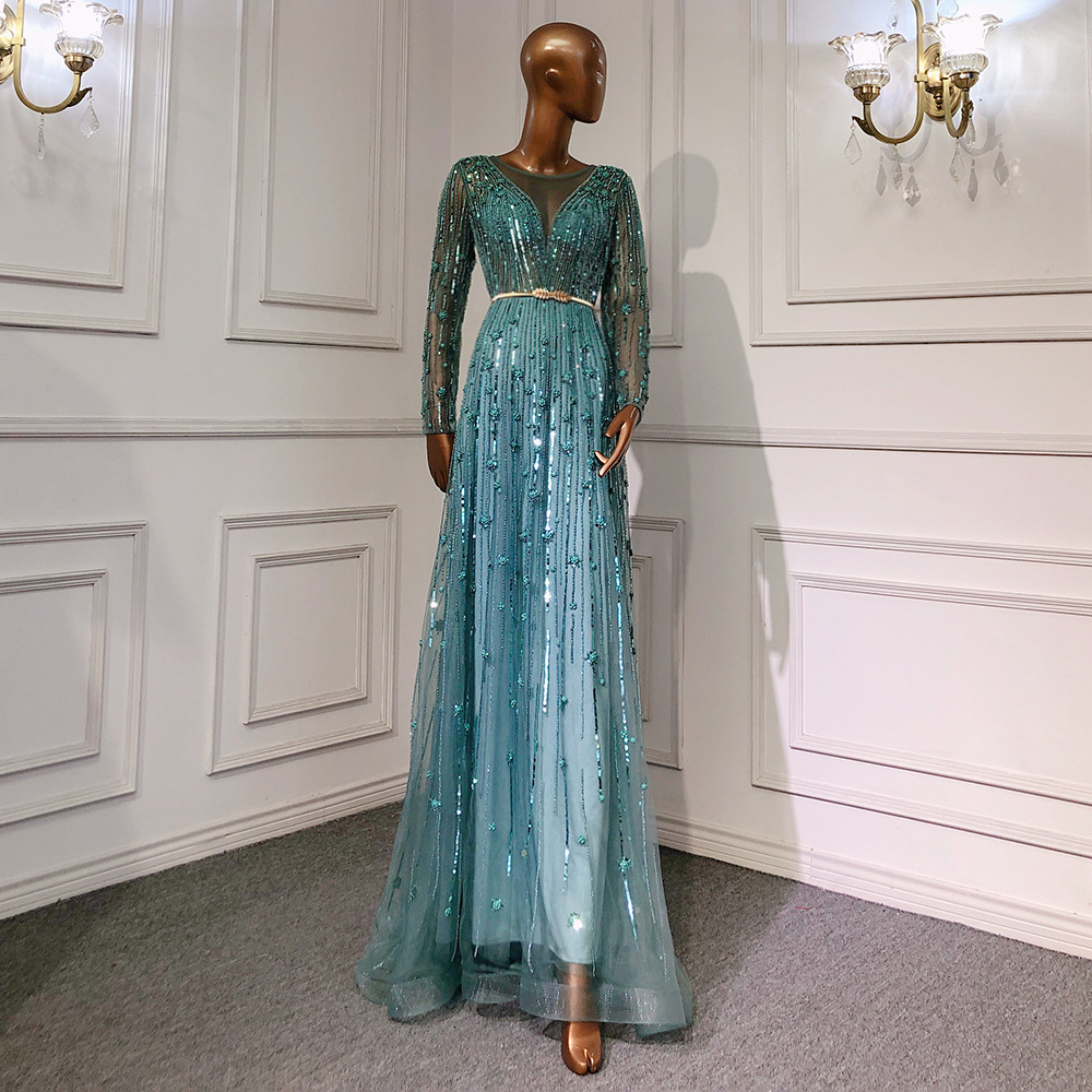 Temperament Luxury High-end Beaded Evening Dress Banquet Skirt - Image 2
