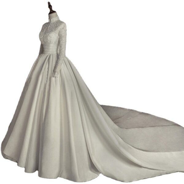 Women's Simple Mori Style Wedding Dress Long Sleeve Lace Dress - Image 2