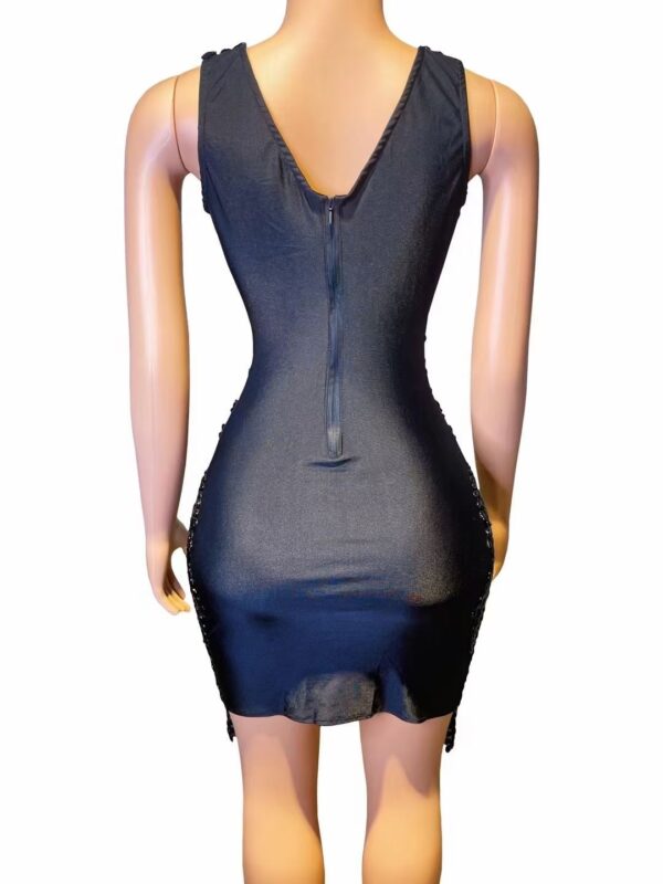 Rhinestone Sexy V-neck Tight Dress Party Dress Skirt - Image 5