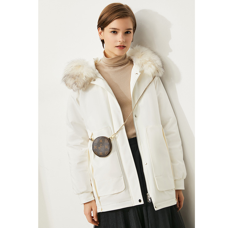Warm Fur Collar Cropped Pie Jacket - Image 7