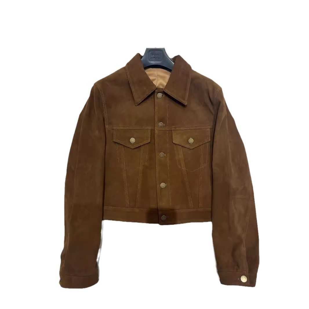Short Box Retro Leather Coat - Image 2