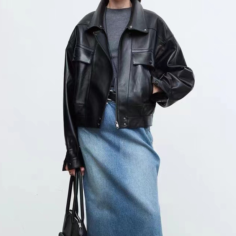 New Sheepskin Retro Loose Profile Casual Short Jacket - Image 4