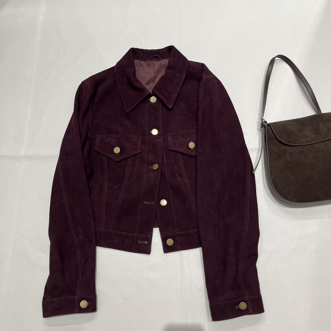 Short Box Retro Leather Coat - Image 7