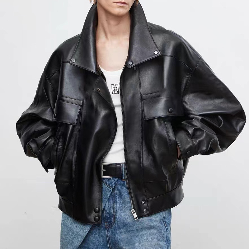 New Sheepskin Retro Loose Profile Casual Short Jacket - Image 3