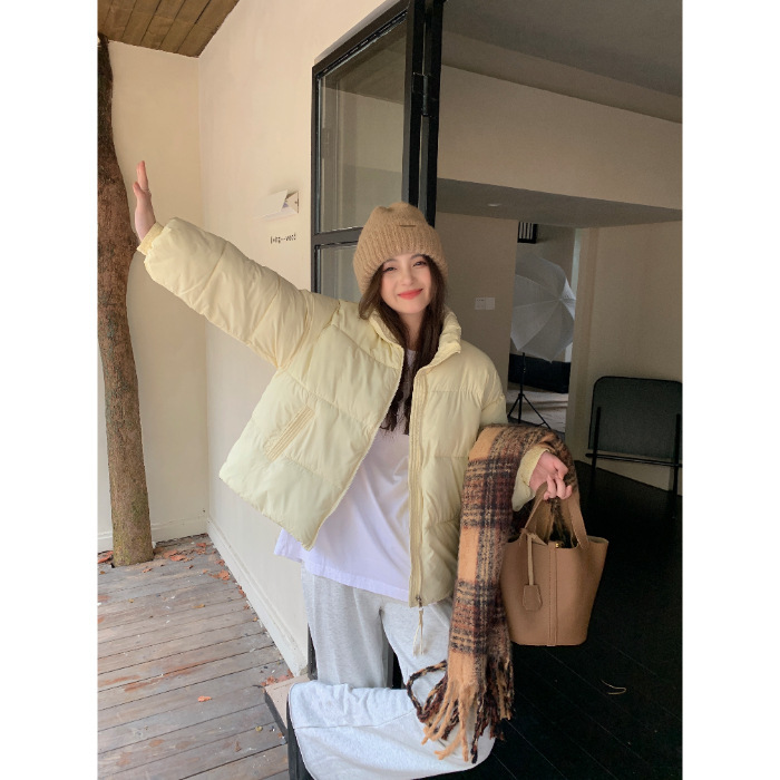 Cute Stand-up Collar Puffer Jacket For Women - Image 9