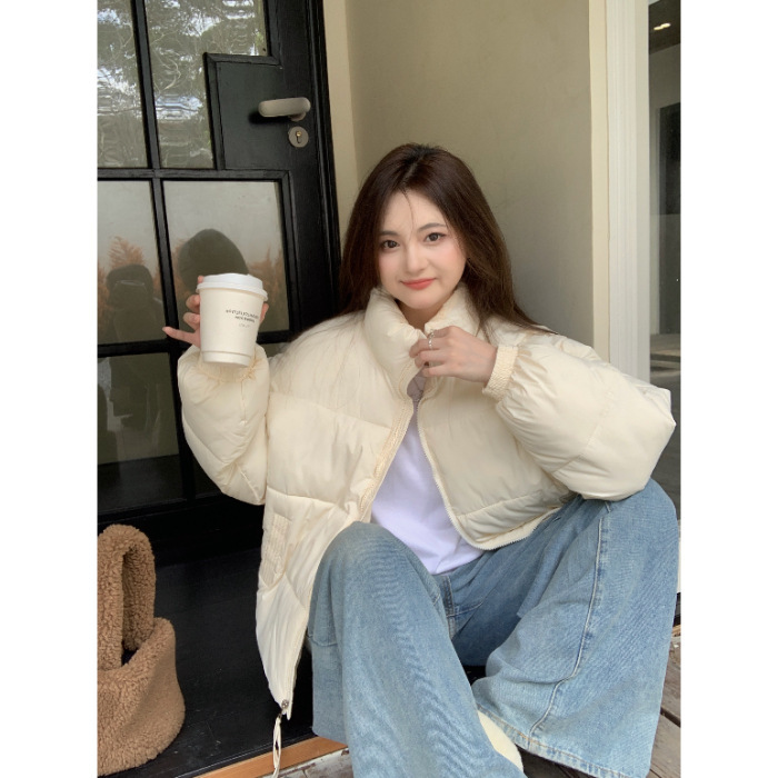 Cute Stand-up Collar Puffer Jacket For Women - Image 4